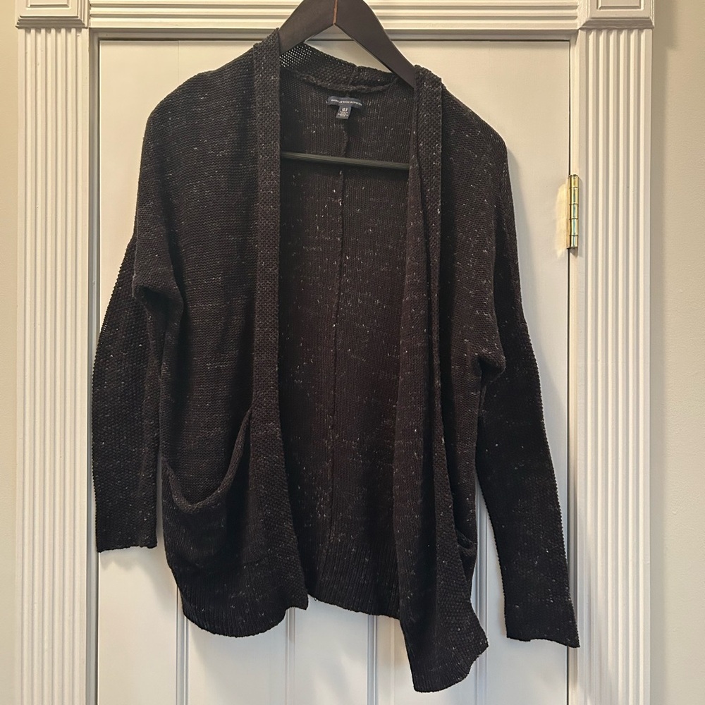 American Eagle Heathered Black Oversized Cardigan Size XS